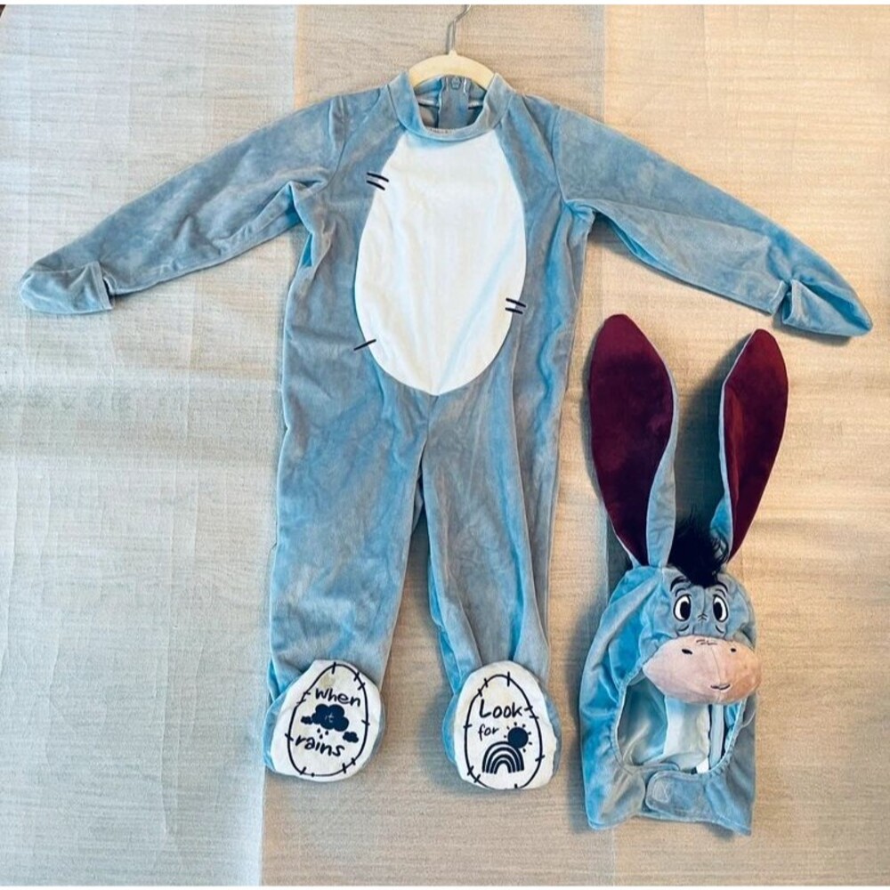 Disney Baby Toddler Eeyore Costume Jumpsuit Hood 18-24 Months Halloween